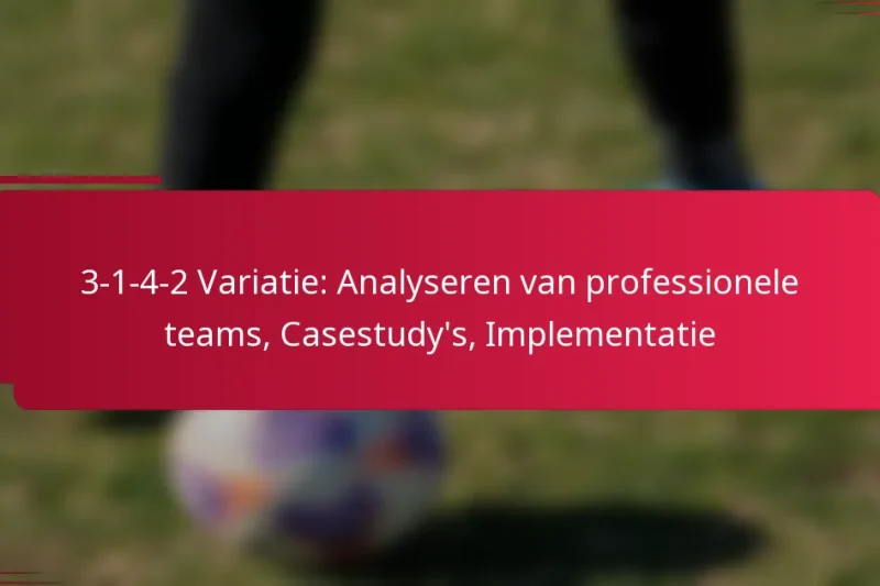 3-1-4-2 Variatie: Analyseren van professionele teams, Casestudy’s, Implementatie