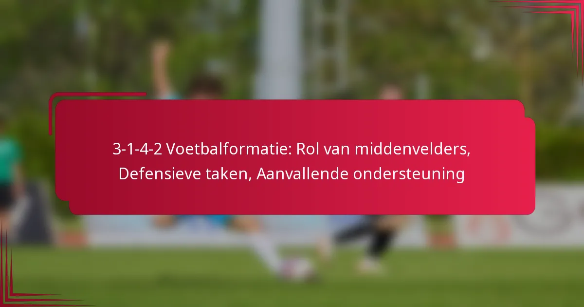 You are currently viewing 3-1-4-2 Voetbalformatie: Rol van middenvelders, Defensieve taken, Aanvallende ondersteuning