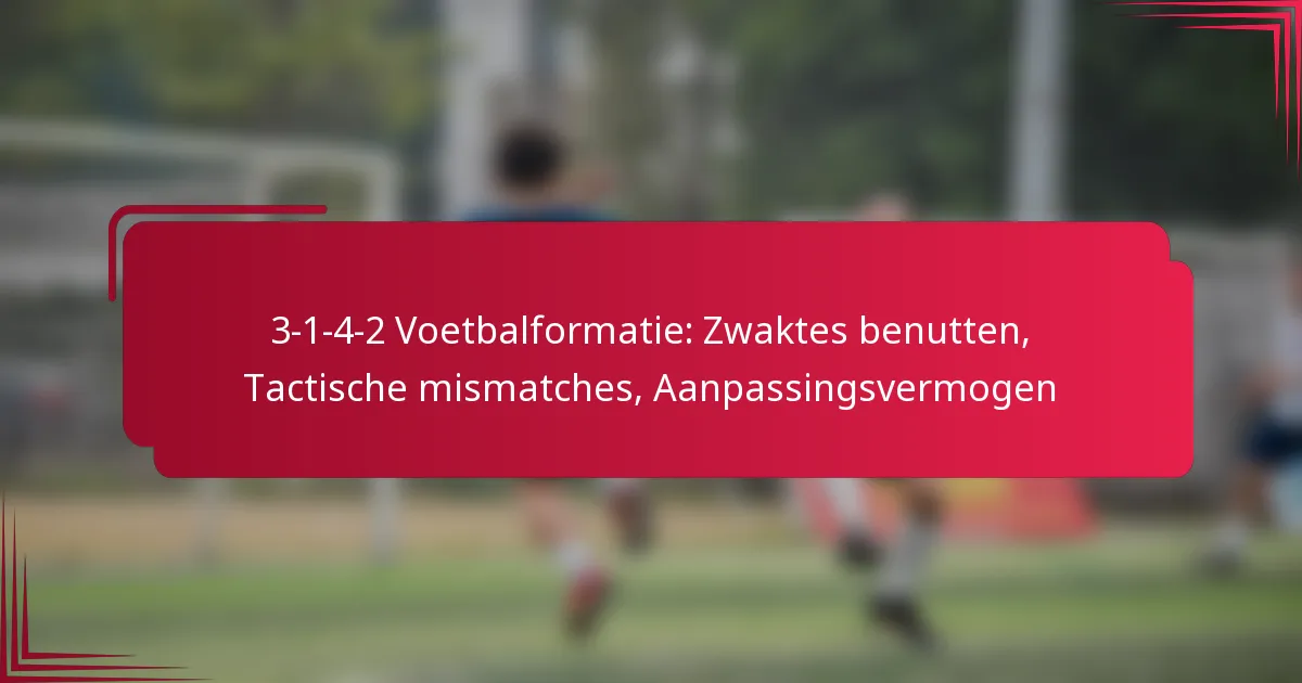 You are currently viewing 3-1-4-2 Voetbalformatie: Zwaktes benutten, Tactische mismatches, Aanpassingsvermogen