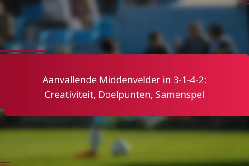 Aanvallende Middenvelder in 3-1-4-2: Creativiteit, Doelpunten, Samenspel