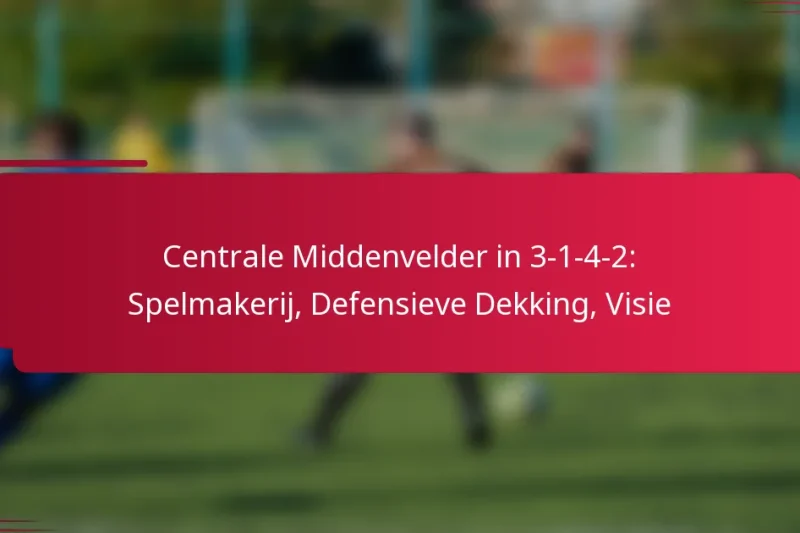 Centrale Middenvelder in 3-1-4-2: Spelmakerij, Defensieve Dekking, Visie