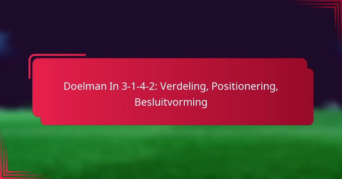 You are currently viewing Doelman In 3-1-4-2: Verdeling, Positionering, Besluitvorming