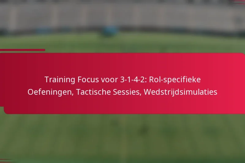 Training Focus voor 3-1-4-2: Rol-specifieke Oefeningen, Tactische Sessies, Wedstrijdsimulaties