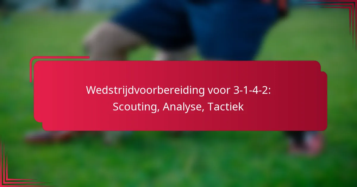 Read more about the article Wedstrijdvoorbereiding voor 3-1-4-2: Scouting, Analyse, Tactiek