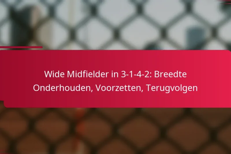Wide Midfielder in 3-1-4-2: Breedte Onderhouden, Voorzetten, Terugvolgen