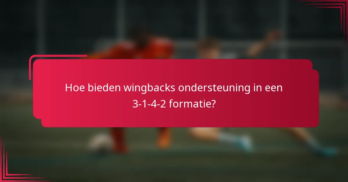 Hoe bieden wingbacks ondersteuning in een 3-1-4-2 formatie?