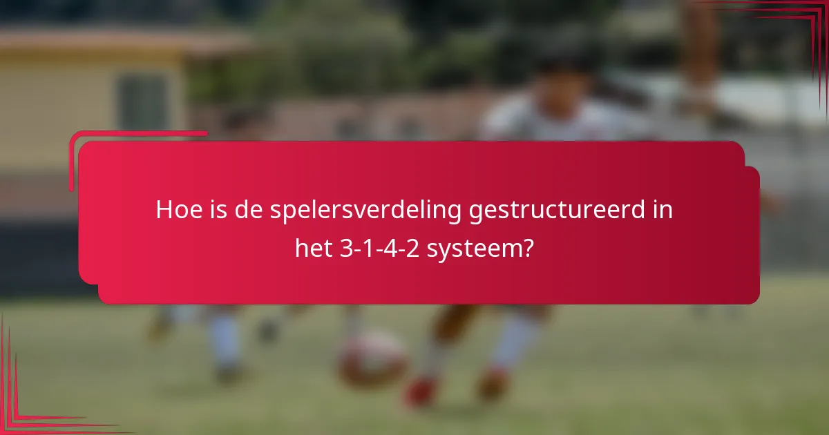 Hoe is de spelersverdeling gestructureerd in het 3-1-4-2 systeem?