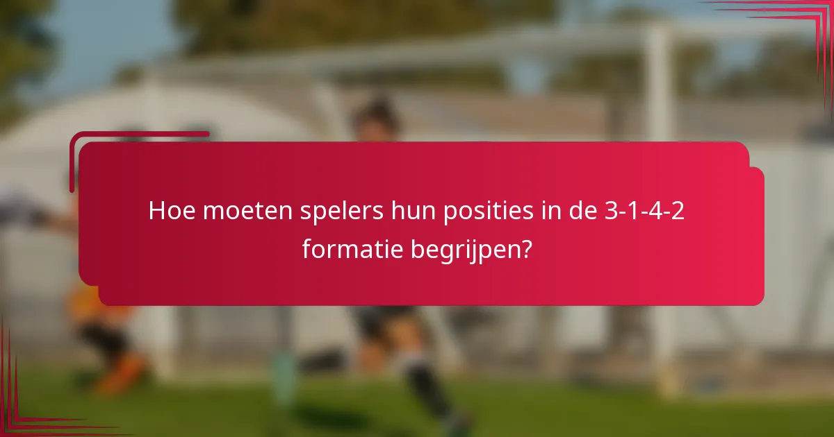Hoe moeten spelers hun posities in de 3-1-4-2 formatie begrijpen?