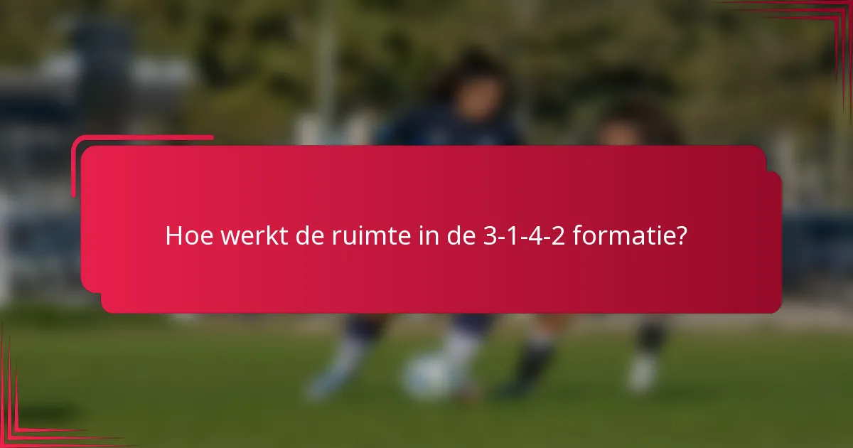 Hoe werkt de ruimte in de 3-1-4-2 formatie?