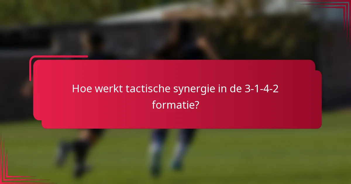 Hoe werkt tactische synergie in de 3-1-4-2 formatie?