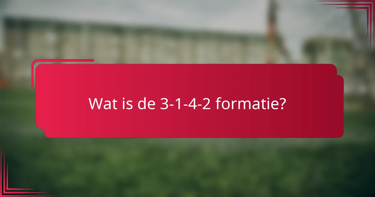 Wat is de 3-1-4-2 formatie?