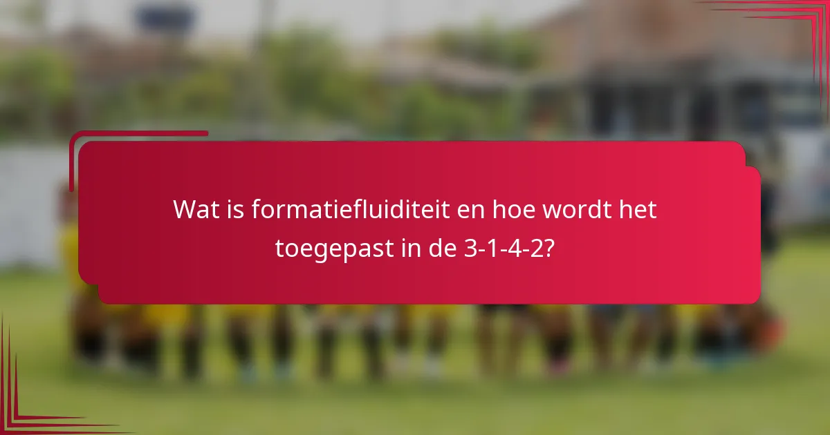 Wat is formatiefluiditeit en hoe wordt het toegepast in de 3-1-4-2?