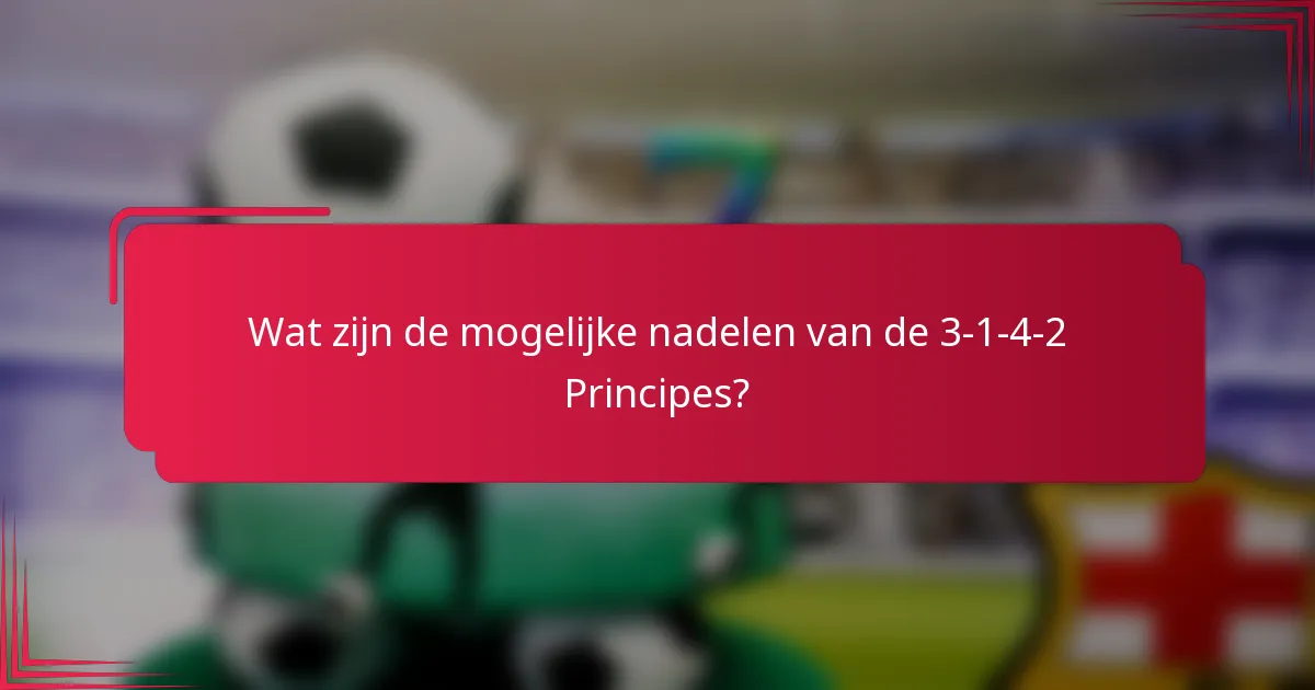 Wat zijn de mogelijke nadelen van de 3-1-4-2 Principes?