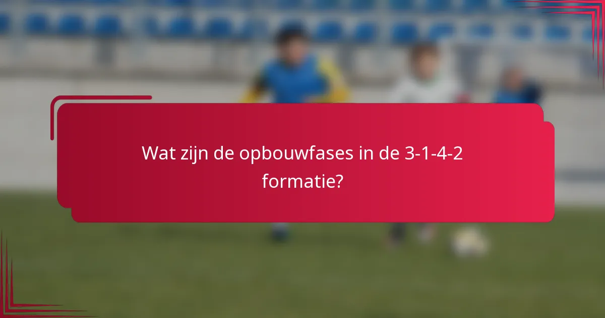 Wat zijn de opbouwfases in de 3-1-4-2 formatie?