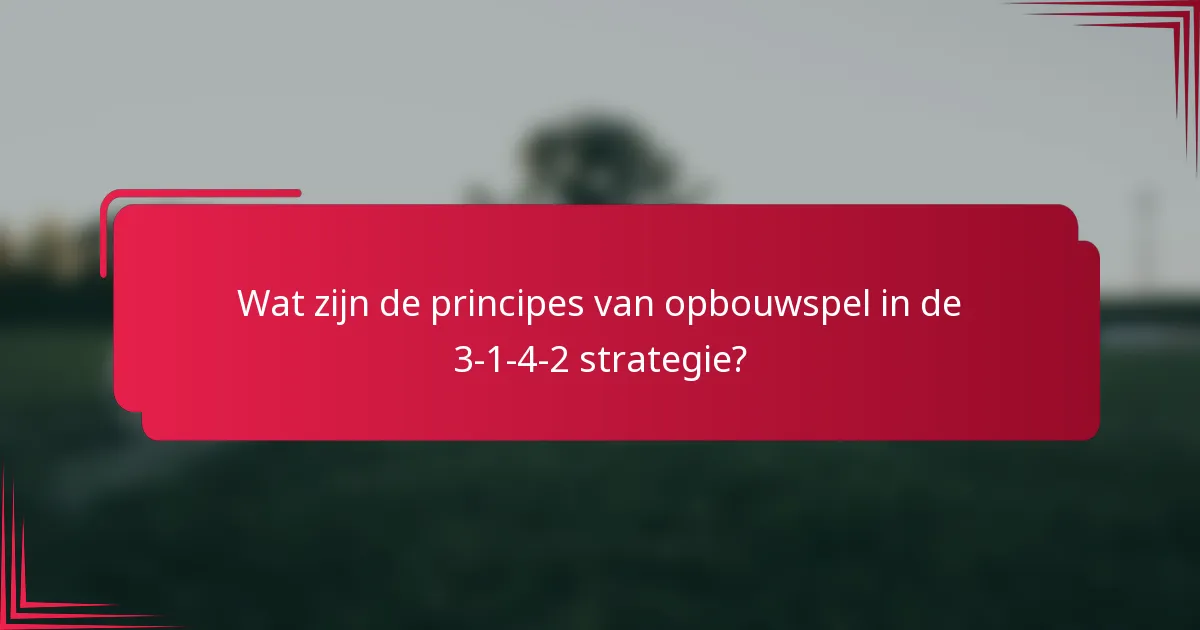 Wat zijn de principes van opbouwspel in de 3-1-4-2 strategie?
