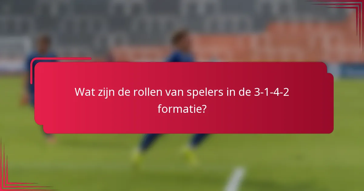 Wat zijn de rollen van spelers in de 3-1-4-2 formatie?