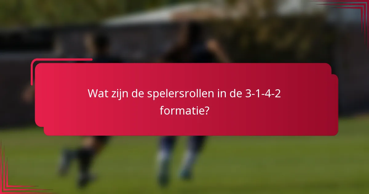 Wat zijn de spelersrollen in de 3-1-4-2 formatie?