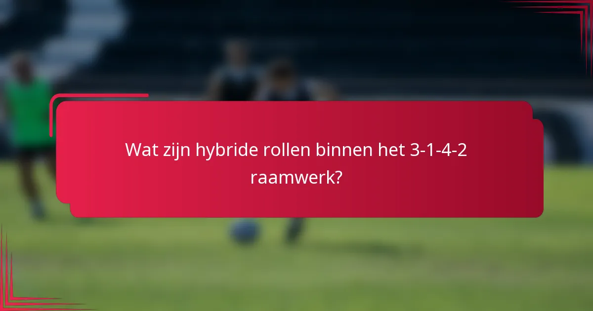 Wat zijn hybride rollen binnen het 3-1-4-2 raamwerk?