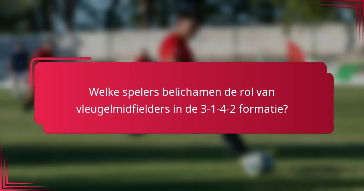 Welke spelers belichamen de rol van vleugelmidfielders in de 3-1-4-2 formatie?