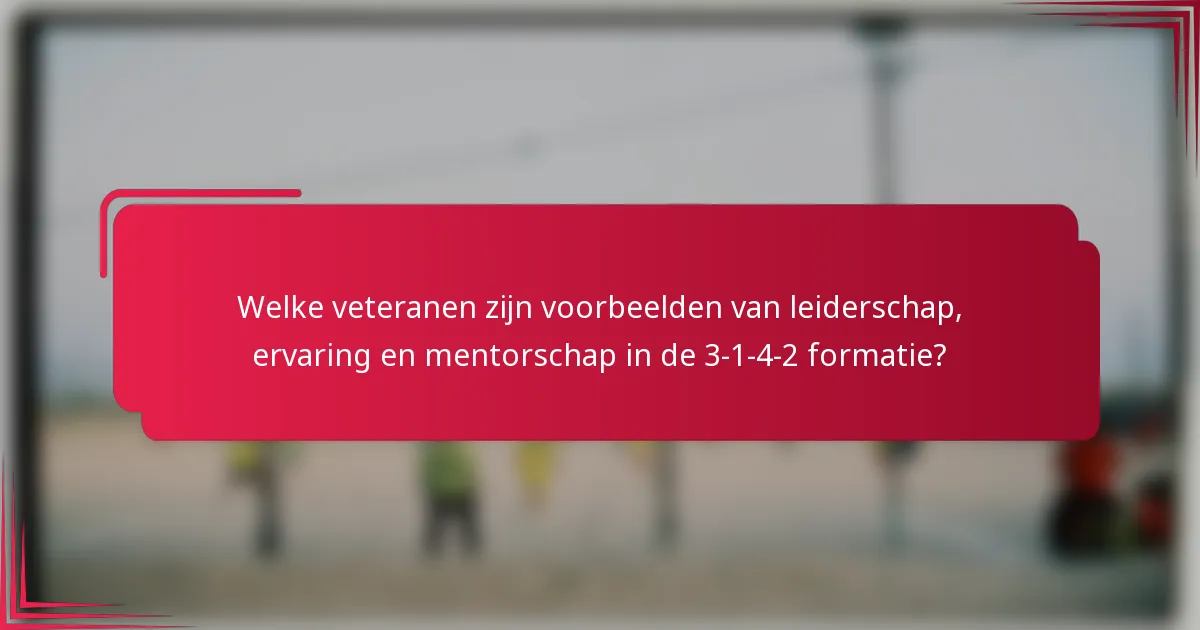 Welke veteranen zijn voorbeelden van leiderschap, ervaring en mentorschap in de 3-1-4-2 formatie?